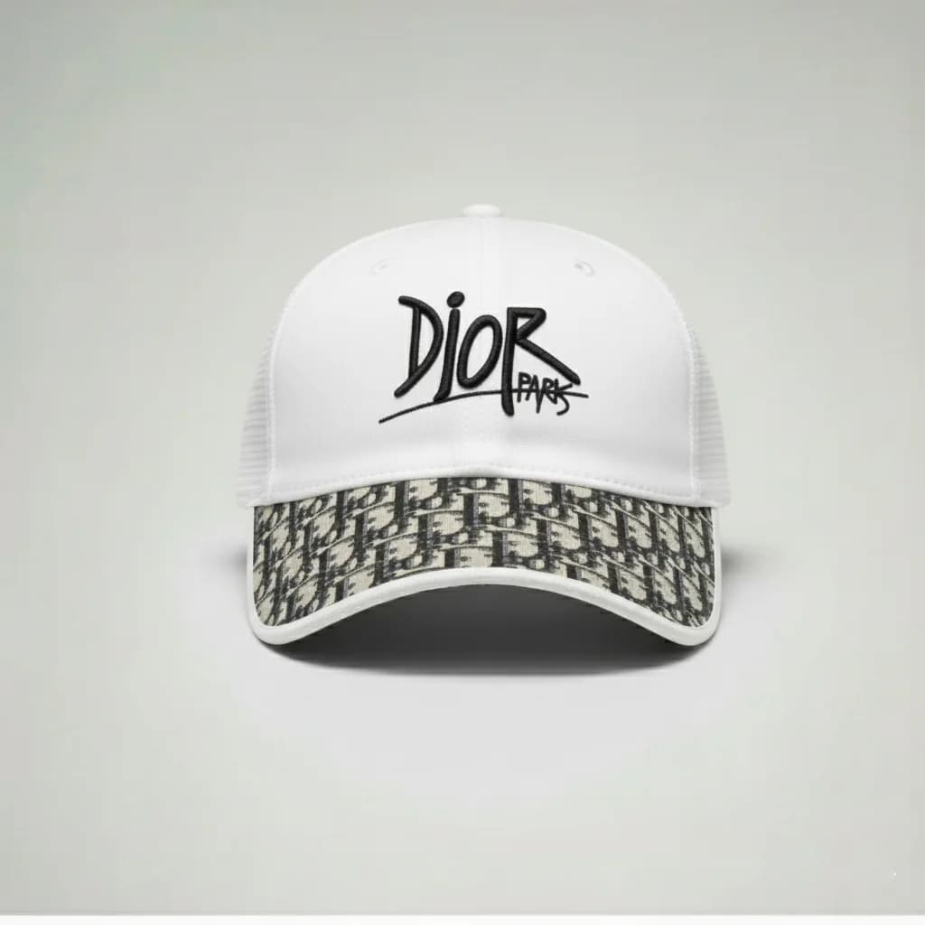 محصول Dior Cap Dior Graffiti سفید – نمای جلو