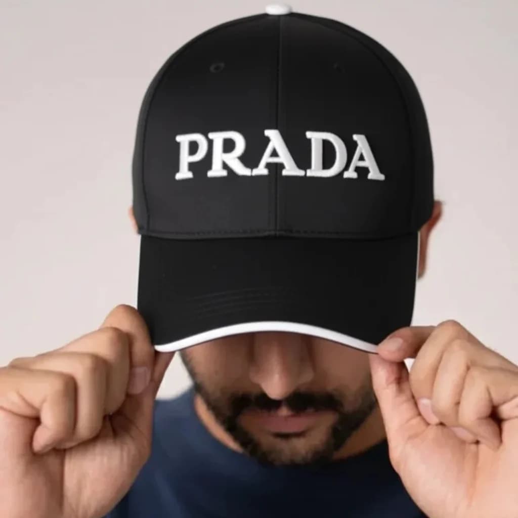 محصول Prada Cap مشکی – نمای تن‌خور