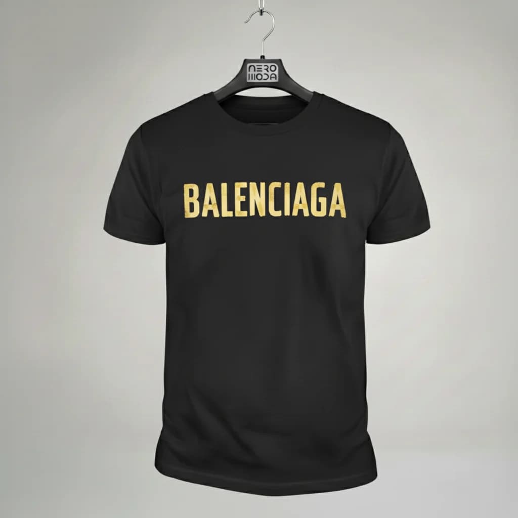 تی‌شرت Balenciaga Gold مشکی – نمای جلو