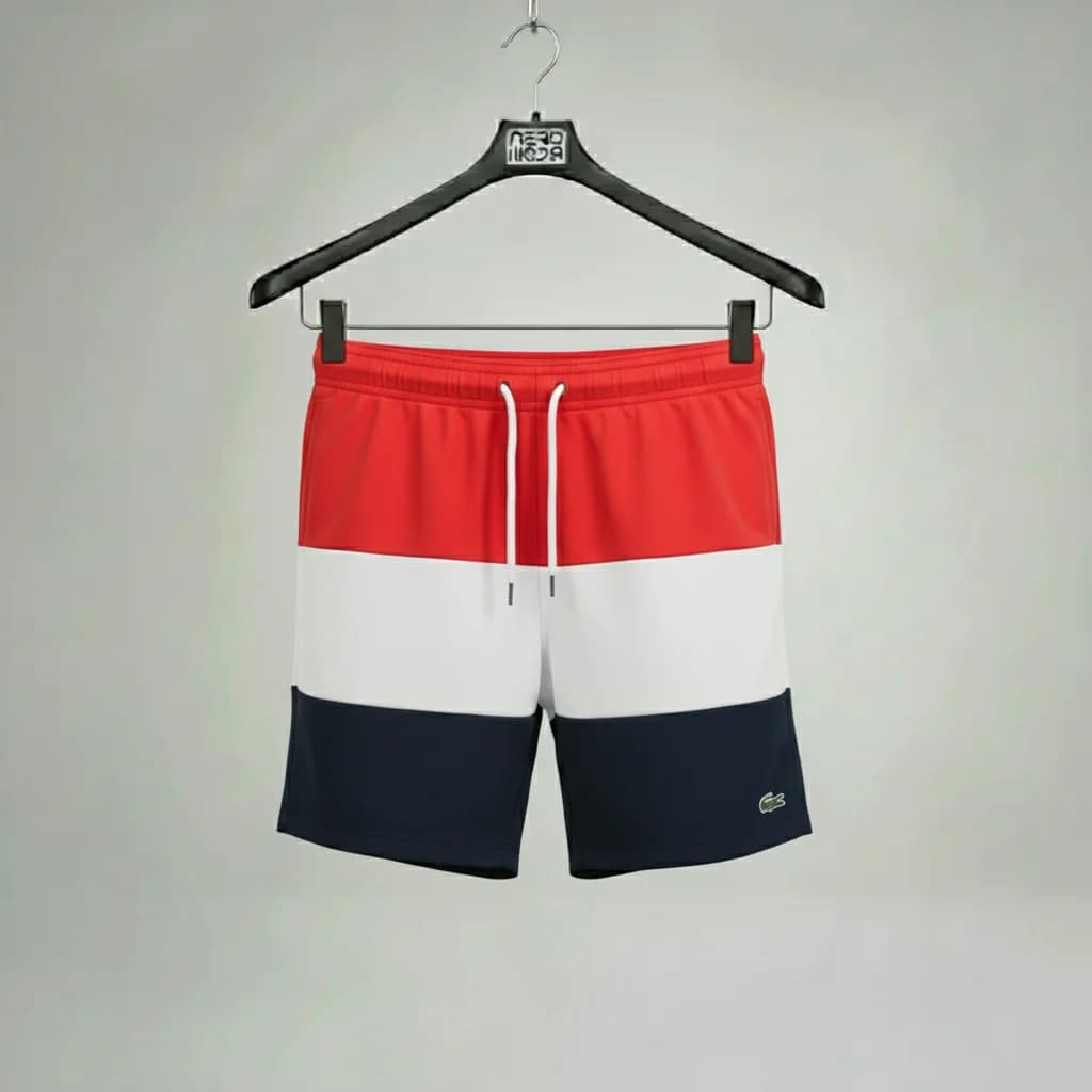 محصول Lacoste Colorblock Swim Shorts Red White Navy – نمای جلو