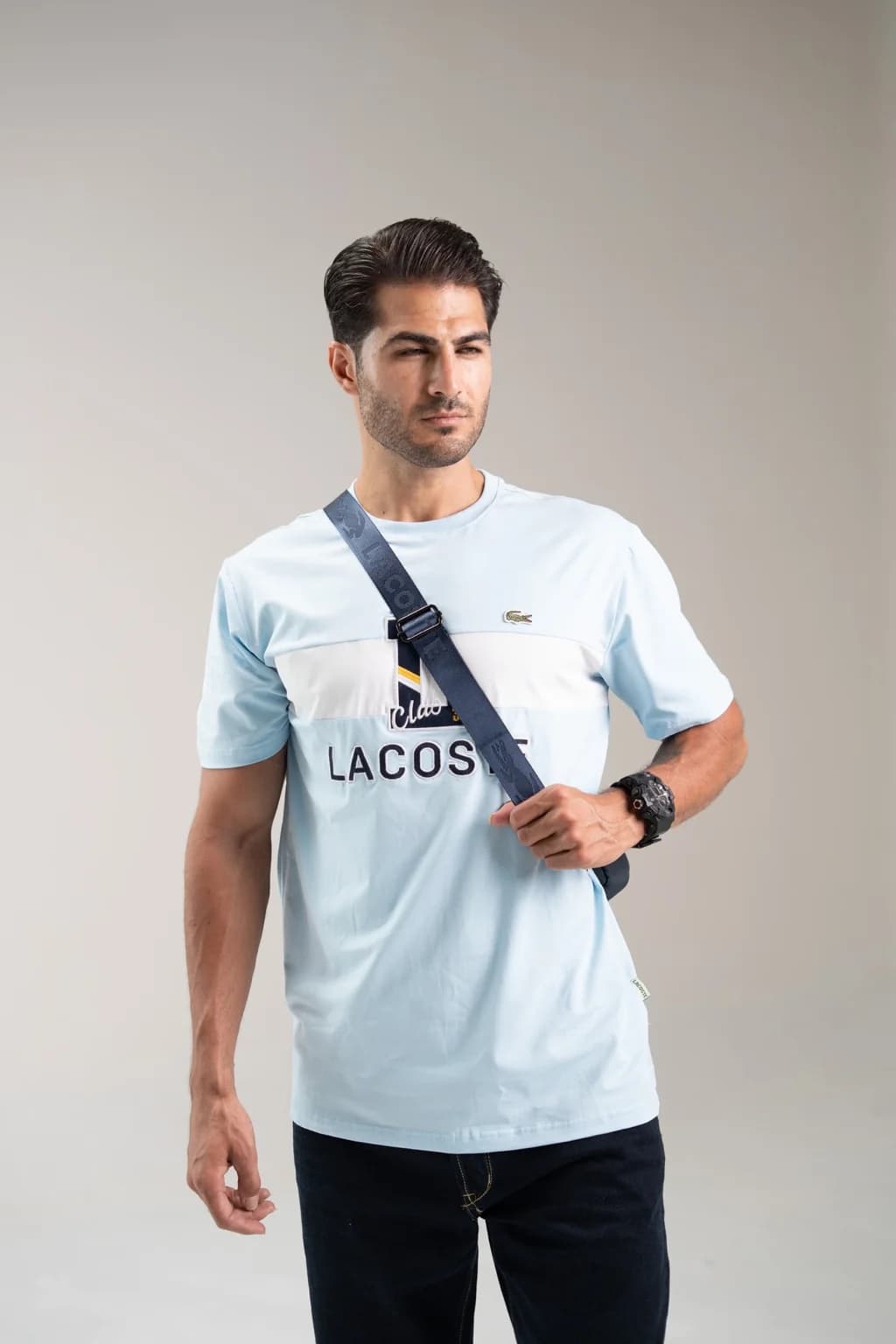 تیشرت Lacoste 1 سفید – نمای پشت