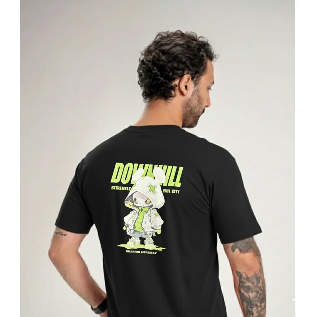 تیشرت Neromoda Downhill black مشکی – نمای تنخور