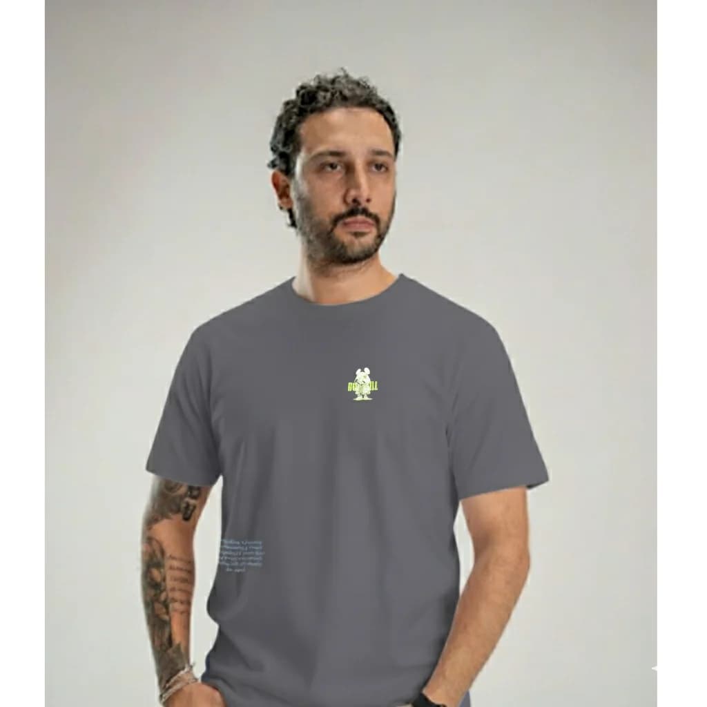 تیشرت Neromoda Downhill gray طوسی – نمای تنخور