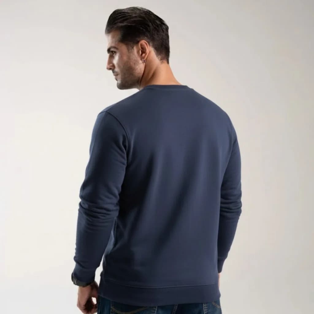 سویشرت neromoda crewneck سرمهای – نمای تنخور
