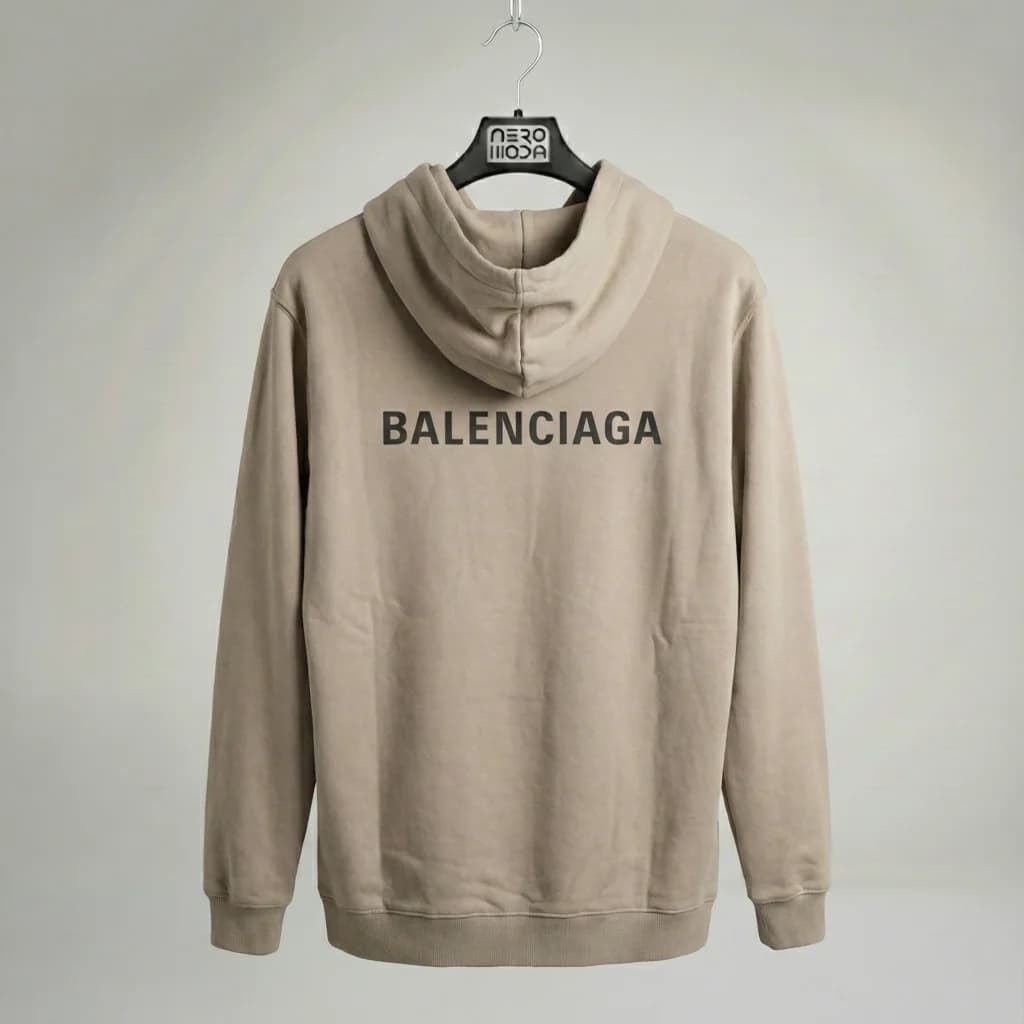 هودی بالنسیاگا اورسایز مشکی دورس پنبه (Balenciaga)